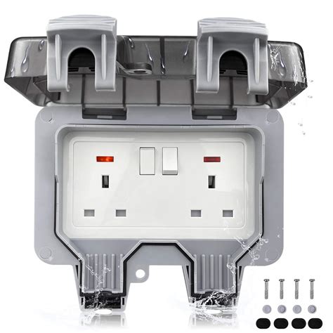 dual gangoutdoor electrical box|outdoor 2 gang outlet box.